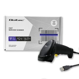 Qoltec 50876 Laser scanner 1D | USB | Black - POS & Barcode Scanners - Peripherals - Techbox