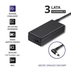 Qoltec 50090.90W power adapter/inverter Indoor Black | Techbox
