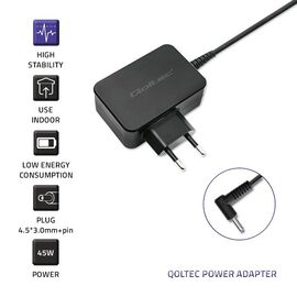 Qoltec 51026 power adapter/inverter Indoor/outdoor 65 W Black | Techbox