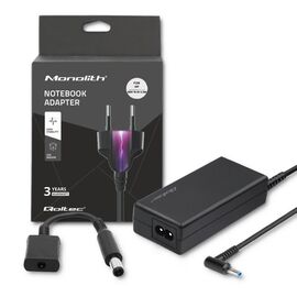 Qoltec 51728 Power adapter for HP| 65W | 19V | 3.33A | 4.5*3.0+pin | adapter 4.5*3.0+pin/7.4*5.0+pin | power cable | Techbox