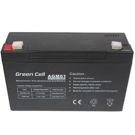 Green Cell AGM Battery 6V 12Ah - Batterie - 12.000 mAh Sealed Lead Acid (VRLA) - UPS Batteries - Surge Protection - Techbox