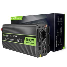 Green Cell INV09 power adapter/inverter Auto 1000 W Black - Various - Auto & Moto - Techbox