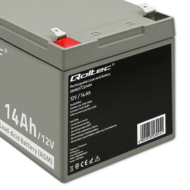 Qoltec 53045 AGM battery | 12V | 14Ah | max. 210A - UPS Batteries - Surge Protection - Techbox