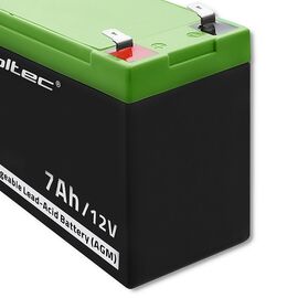 Qoltec 53076 AGM battery | 12V | 7Ah | max. 105A | Security | Techbox
