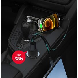 Unitek P1400A Car charger 38W USB-A USB-C QC 3.0 | Techbox