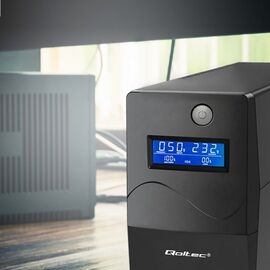 Qoltec Monolith uninterruptible power supply (UPS) Double-conversion (Online) 0.45 kVA 240 W 2 AC outlet(s) - UPS & Surge Protectors - Surge Protection - Techbox