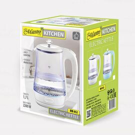 Maestro MR-052-BLUE Electric glass kettle, blue 1.7 L - Kettles - Coffee & Beverages - Techbox