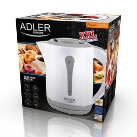 Adler AD 1244 electric kettle 2.5 L 2200 W White - Kettles - Coffee & Beverages - Techbox