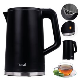 IDEAL Kettle 1.7 l, steel body, power 1500 W, black - Kettles - Coffee & Beverages - Techbox