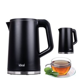 IDEAL Kettle 1.7 l, steel body, power 1500 W, black - Kettles - Coffee & Beverages - Techbox