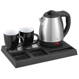 Adler AD 1354 Hotel kettle stainless steel 1.2 L + tray with cups black, steel | Techbox