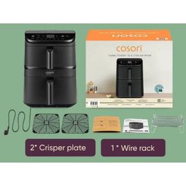 Cosori CAF-DC121-ADER Double 10.8 L Stand-alone Hot air fryer Black - Deep Fryers - Cooking - Techbox
