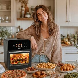 GreenBlue AIR FRYER Oil-Free Air Fryer, 1800W, 10L capacity, 8 programs, accessories, timer, GB950 - Deep Fryers - Cooking - Techbox