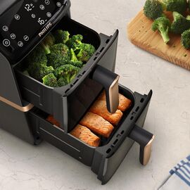 Philips 4000 series Dual Stack Airfryer Vertical Basket 10L Double Stand-alone 2750 W Hot air fryer Black | Techbox