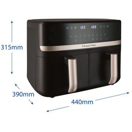 Russell Hobbs Air Fryer Dual 9 L Freestanding 2800 W Black - Deep Fryers - Cooking - Techbox