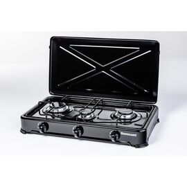 Adjustable gas cooker 3 zones Ravanson K-03TB Black, White Countertop 60 cm - Electric Stoves - Cooking - Techbox