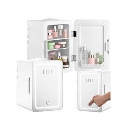 ELLE 6L white mini fridge with LED make-up mirror - Camping - Hobbies - Techbox