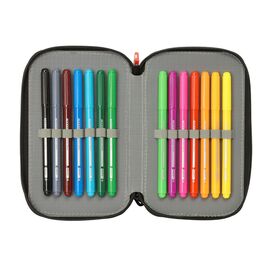 Minecraft Graffiti triple pencil case 37pcs |  Techbox