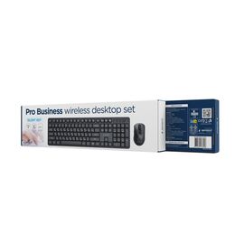 Gembird KBS-WMS-01-CYRL Silent key Pro Business wireless desktop set, black, RU layout | Techbox