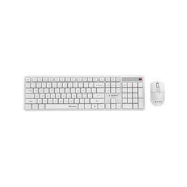 Gembird KBS-WMS-01-W Silent key Pro Business wireless desktop set, white, US layout | Techbox