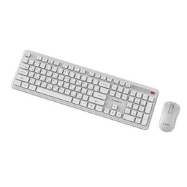 Gembird KBS-WPS-01 Slim Pro Business wireless desktop set, white, RU layout | Techbox