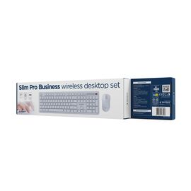 Gembird KBS-WPS-01 Slim Pro Business wireless desktop set, white, US layout | Techbox