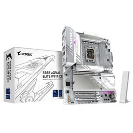 GIGABYTE B860 AORUS ELITE WIFI7 ICE Motherboard - Intel Core Ultra Series CPUs, 14+1+2+1 Phases VRM, up to 9200MHz DDR5, 1xPCIe 5.0 + 2xPCIe 4.0 M.2, 2.5GbE LAN, WIFI 7, USB 4 | Techbox