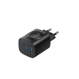 Havit UC132 EU - GaN 22 W dual-port charger with wireless charging option, black | Techbox