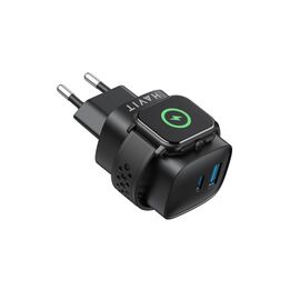 Havit UC132 EU - GaN 22 W dual-port charger with wireless charging option, black | Techbox