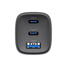 Havit UC20 - GaN 65 W three-port travel charger, black | Techbox