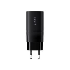 Havit UC20 - GaN 65 W three-port travel charger, black | Techbox