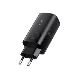 Havit UC20 - GaN 65 W three-port travel charger, black | Techbox