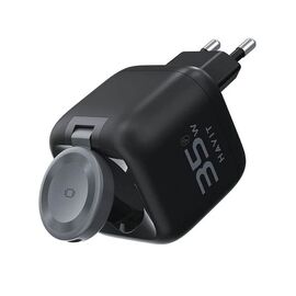 Havit UC250 A-EU - GaN travel charger with extendable cable (black) - Travel Chargers - Smartphone Chargers - Techbox