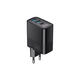Havit UCLE001 EU - GaN three-port charger 30 W, black - Travel Chargers - Smartphone Chargers - Techbox