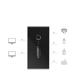 Ugreen switch box HUB switch 4x USB 3.2 Gen 1 USB splitter for two computers black (US216 30768)