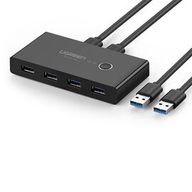 Ugreen switch box HUB switch 4x USB 3.2 Gen 1 USB splitter for two computers black (US216 30768)