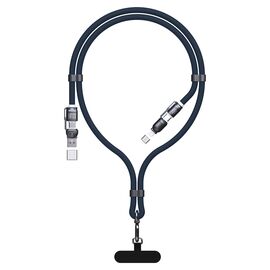Dudao L20Max 65W 4-in-1 Cable with Lanyard USB-C to USB-C with Lightning and USB-A Adapters - Blue - Cables & Adapters - Cables & Accessories - Techbox