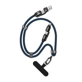 Dudao L20Max 65W 4-in-1 Cable with Lanyard USB-C to USB-C with Lightning and USB-A Adapters - Blue - Cables & Adapters - Cables & Accessories - Techbox