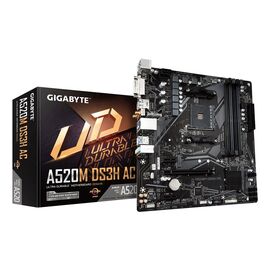 GIGABYTE A520M DS3H AC Motherboard - AMD Ryzen 5000 Series CPUs, 5+3 Phases VRM, up to 4733MHz DDR5 (OC), 1xPCIe 3.0 M.2, GbE LAN, WIFI 5, USB 3.2 Gen 1 | Techbox