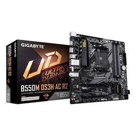 GIGABYTE B550M DS3H AC R2 Motherboard - AMD Ryzen 5000 CPUs, 5+3 Phases VRM, up to 4733MHz DDR4 (O.C.), 1xPCIe 4.0 + 1xPCIe 3.0 M.2, Wi-Fi 5, 1GbE LAN, USB 3.2 Gen 1 | Techbox
