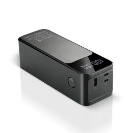 Powerbank 27 000mAh, 1x USB, 2x USB-C, 162,5W, QC4+, flashlight, LCD screen, black - Powerbanks - Smartphone Chargers - Techbox