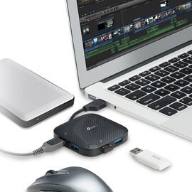 TP-Link UH400 USB 3.2 Gen 1 (3.1 Gen 1) Type-A 5000 Mbit/s Black - USB Hubs & Card Readers - Peripherals - Techbox