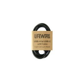 LifeWire (LW-10003) (BULK) Cable - USB-A to USB-C - 12W - 0.5m - Black
