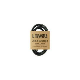 LifeWire (LW-10007) (BULK) Cable - USB-C to USB-C - 60W - 0,5m - Black