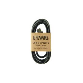 LifeWire (LW-10008) (BULK) Cable - USB-C to USB-C - 60W - 1m - Black