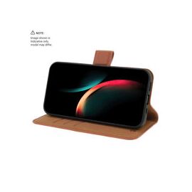 Promiz (PZ-10594) Wallet Case - Brown, Samsung Galaxy S24 | Techbox