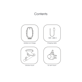 Promiz (PZ-30044)  Promiz - Automatic car holder Qi - Various Spare Parts - Smartphone - Techbox