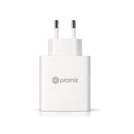 Promiz (PZ-30055) Wall Charger - Dual USB-C - 65W - GaN - White