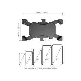 Promiz (PZ-40004) Original Universal Bike Holder - Various Spare Parts - Smartphone - Techbox