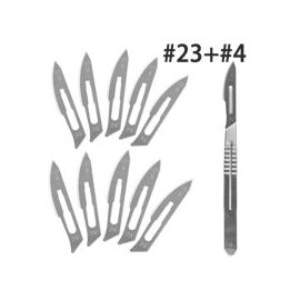 Other (T3-18543C) Super-Hard Stainless Steel Surgical Blades (10pcs #23 blades) - blades only | Techbox